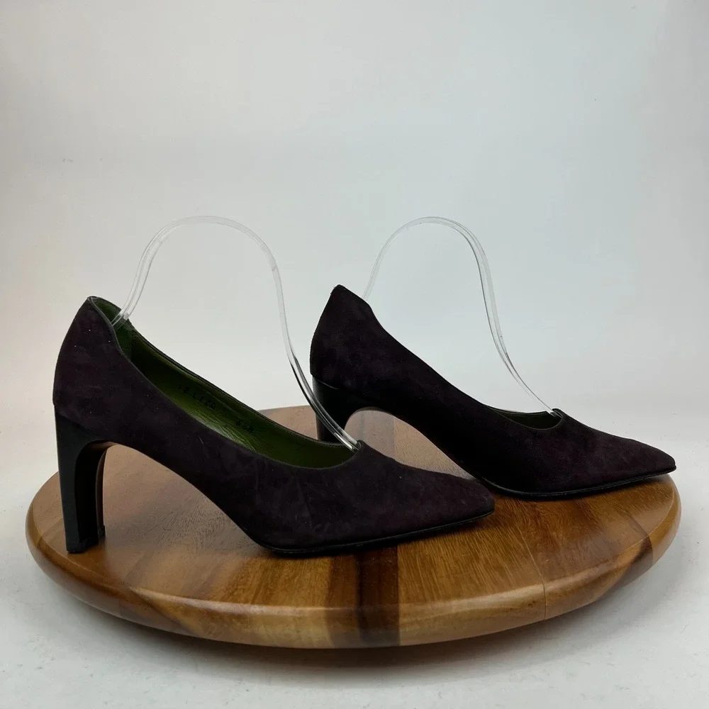 Womens Vintage Donald Piner‎ Purple Suede Pointed Toe Heels Pumps Size 6.5 M GUC